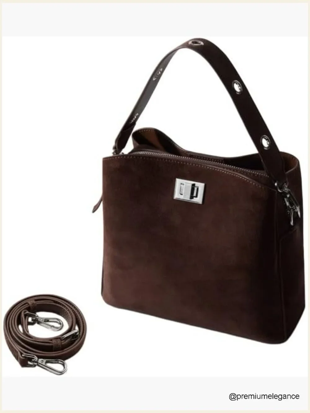 Genuine Leather Suede Hobo Bag Slouchy Handbag Crossbody Shoulder Tote